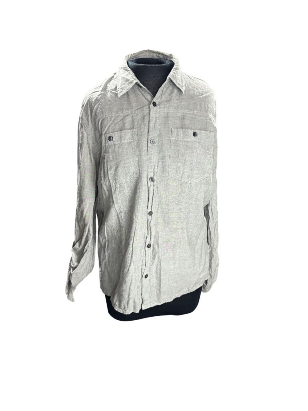 Divided By H&M Gray Button-Up Shirt Mens Medium Long Sleeve Casual Lightweight